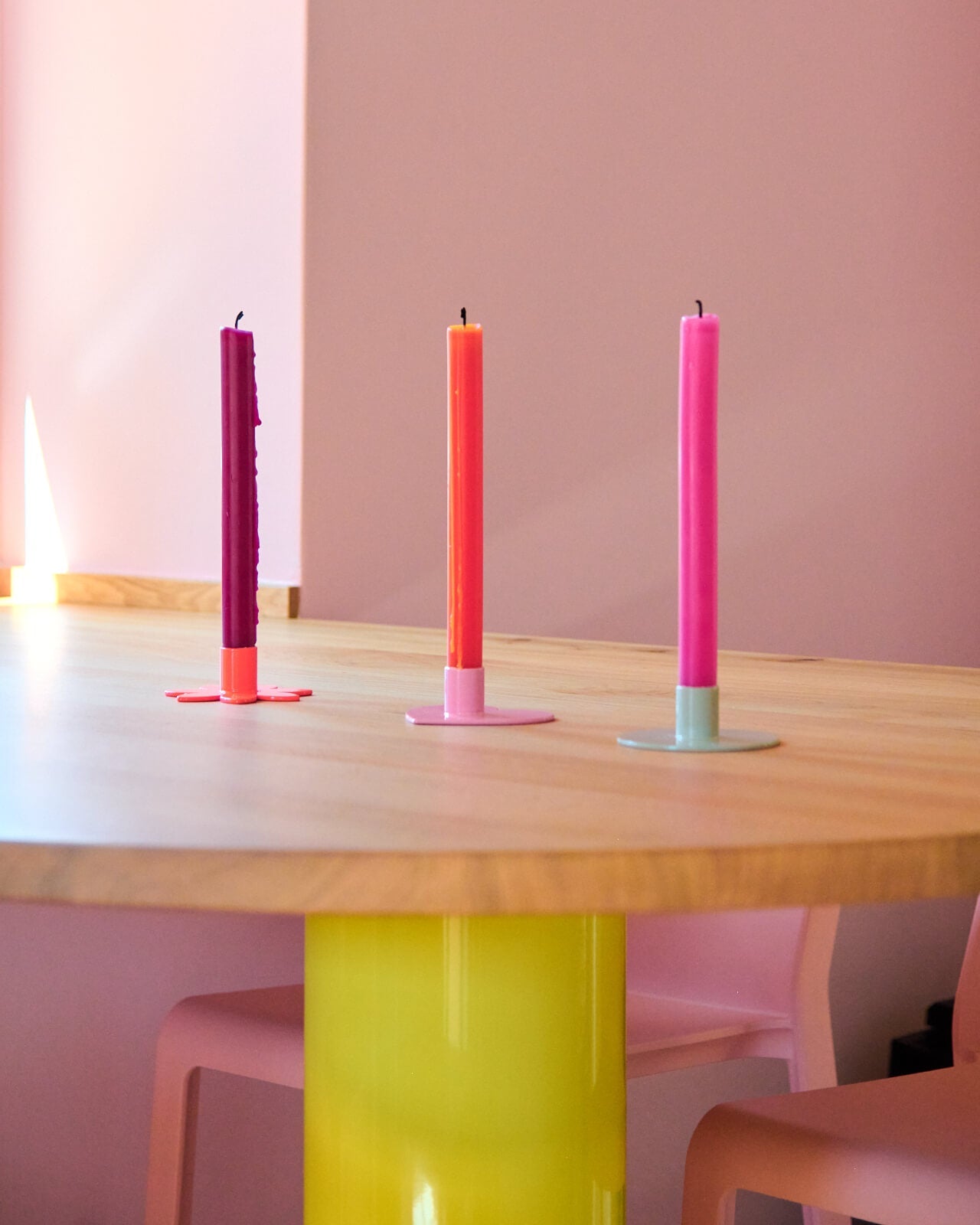 Kerzenständer | Kerzenhalter für Stabkerzen ORBI Grau + Kerze