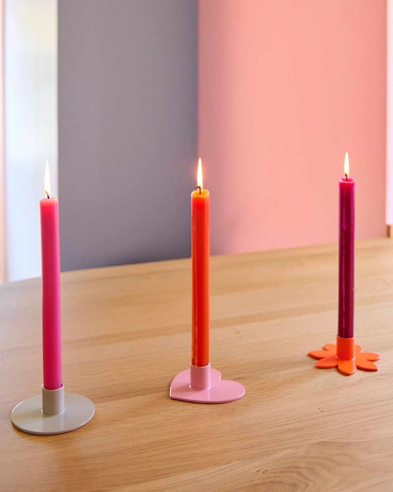 Kerzenständer | Kerzenhalter für Stabkerzen ORBI Grau + Kerze