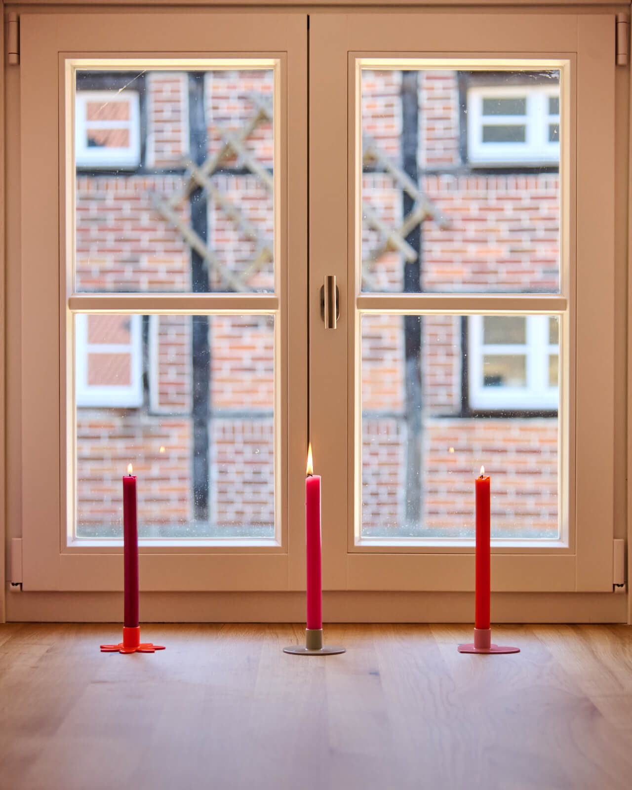 Kerzenständer | Kerzenhalter für Stabkerzen ORBI Grau + Kerze