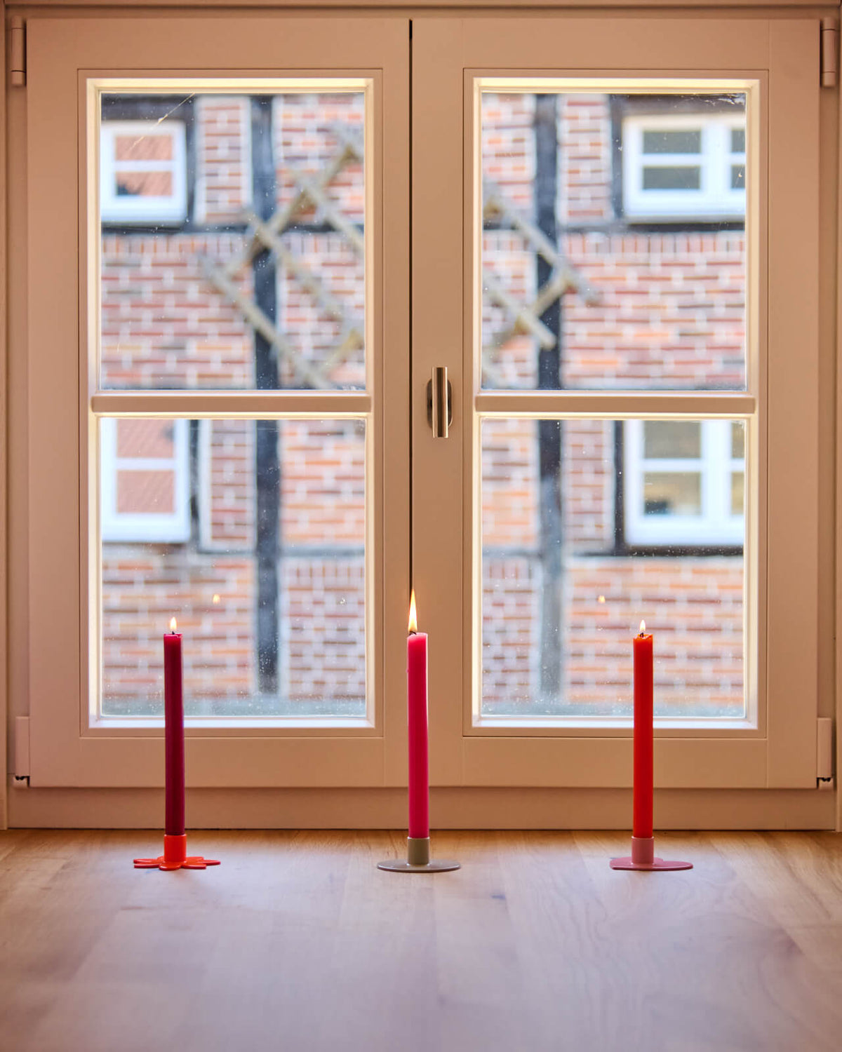 Kerzenständer | Kerzenhalter für Stabkerzen ORBI Grau + Kerze