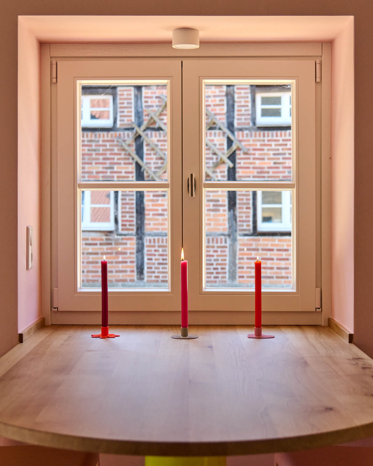 Kerzenständer | Kerzenhalter für Stabkerzen BLUME Orange + Kerze