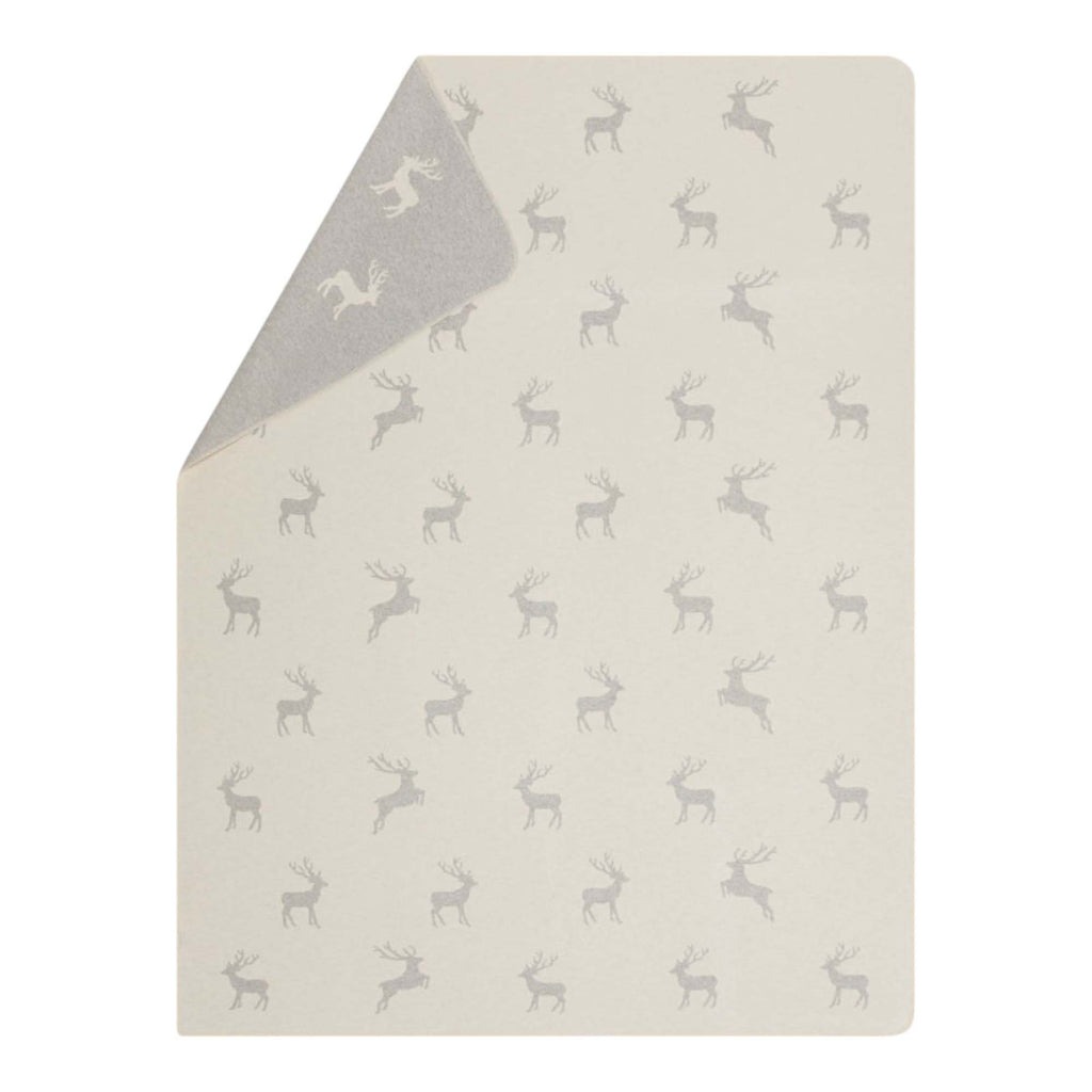 David Fussenegger SILVRETTA Hirsche allover Flanelldecke – Wolle