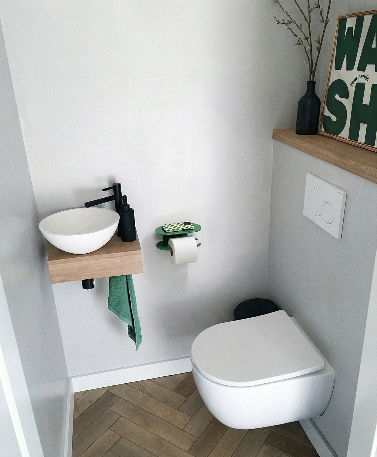 Toilettenpapierhalter ohne Bohren mit Ablage ORBI