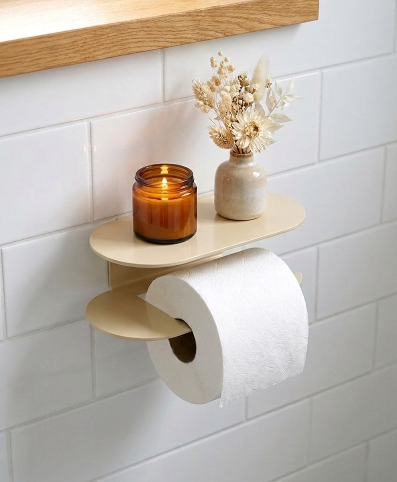 Toilettenpapierhalter ohne Bohren mit Ablage ORBI