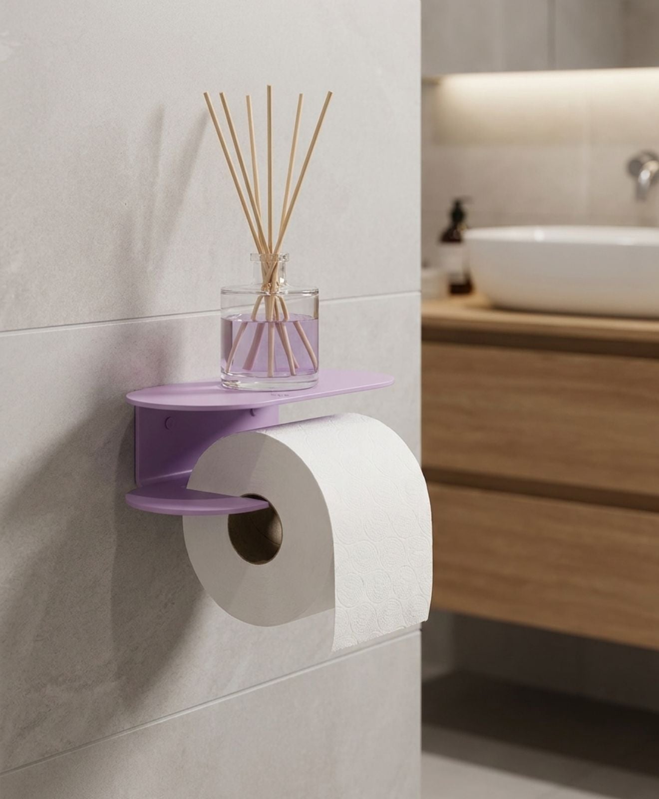 Toilettenpapierhalter ohne Bohren mit Ablage ORBI