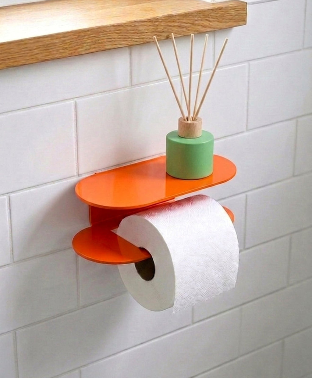 Toilettenpapierhalter ohne Bohren mit Ablage ORBI